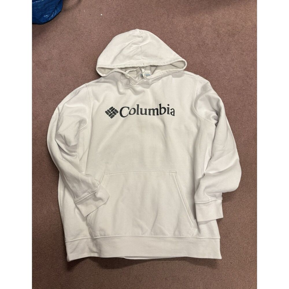 Columbia Classic Hoodie Cotton Blend Fleece Kangaroo Pocket Mens XL